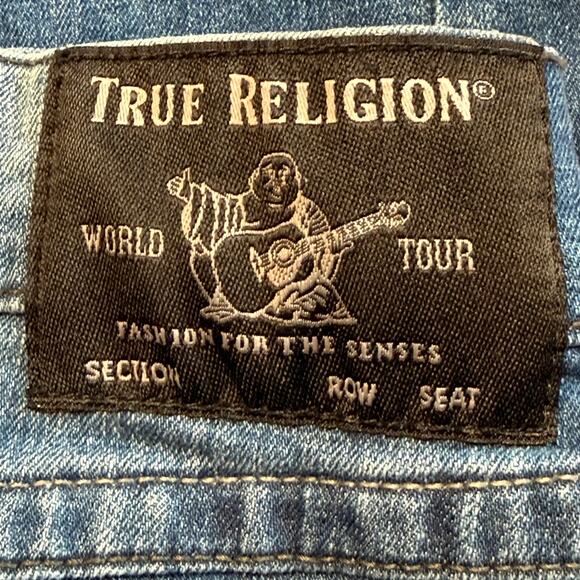True Religion Ricky Medium Wash Blue Relaxed Straight Jeans Men's Size 40 x 24 - Picture 4 of 7